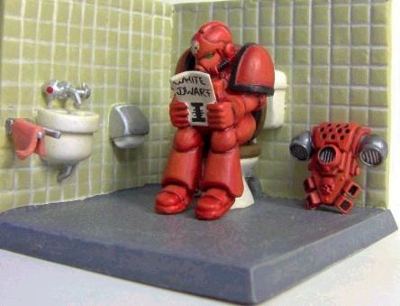Diorama, Humor, Space Marines, Toilet, White Dwarf