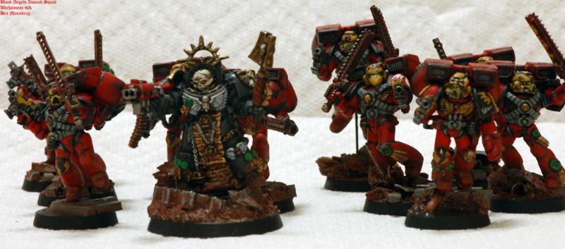 Action, Angel, Assault, Base, Blood, Chainsword, Red, Scenic, Space Marines, Weathered