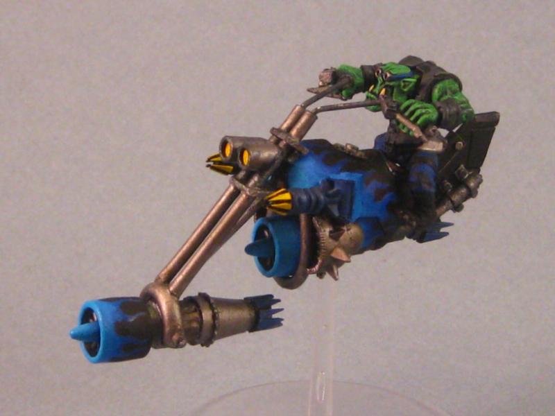 Chopper, Conversion, Deffkopta, Flames, Jetbike, Orks, Paint In Progress, Work In Progress