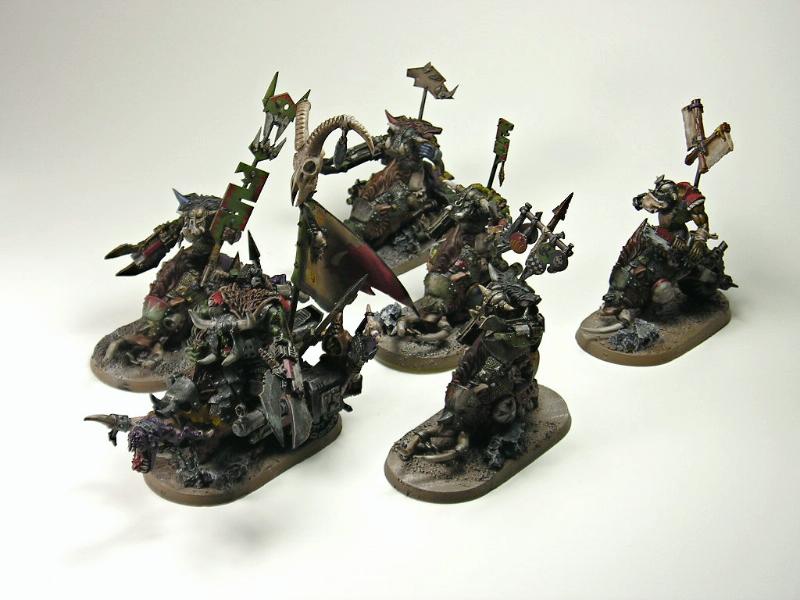 Cyboar Warboss and Nob Bikers