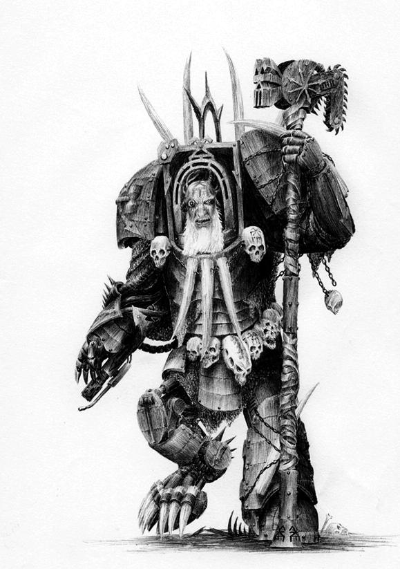Artwork, Black Hammer, Chaos Space Marines, Khorne, Terminator Armor, Warhammer 40,000