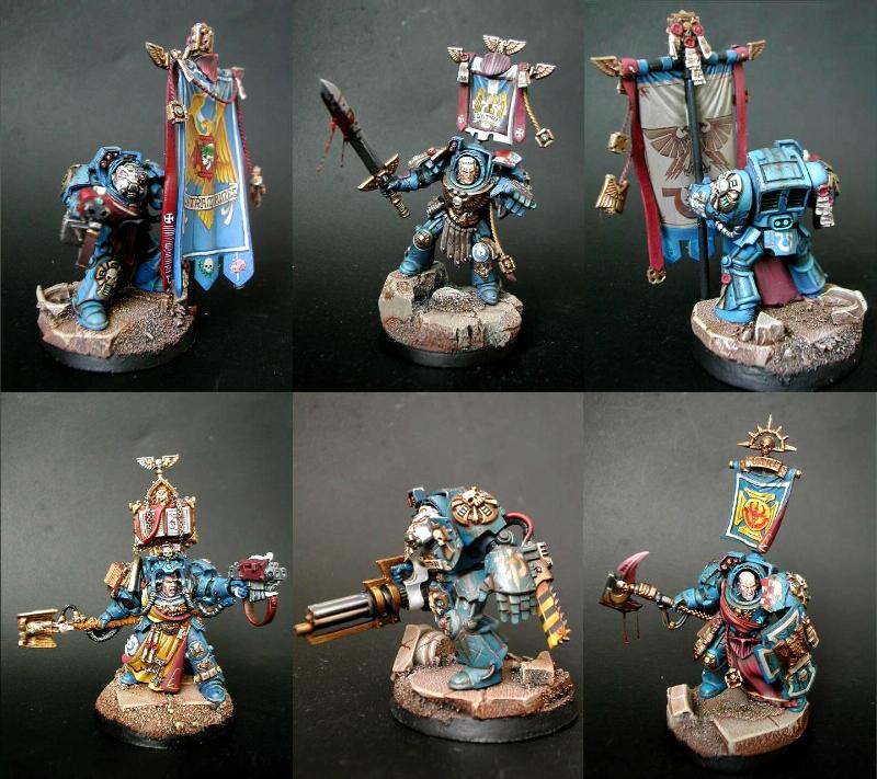 Blood Effects, Command Squad, Space Marines, Terminator Armor, Ultramarines