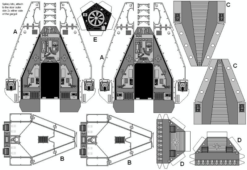 Chaos Space Marines, Drop Pod, Paper Model