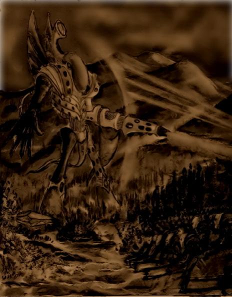 Artwork, necron vs eldar