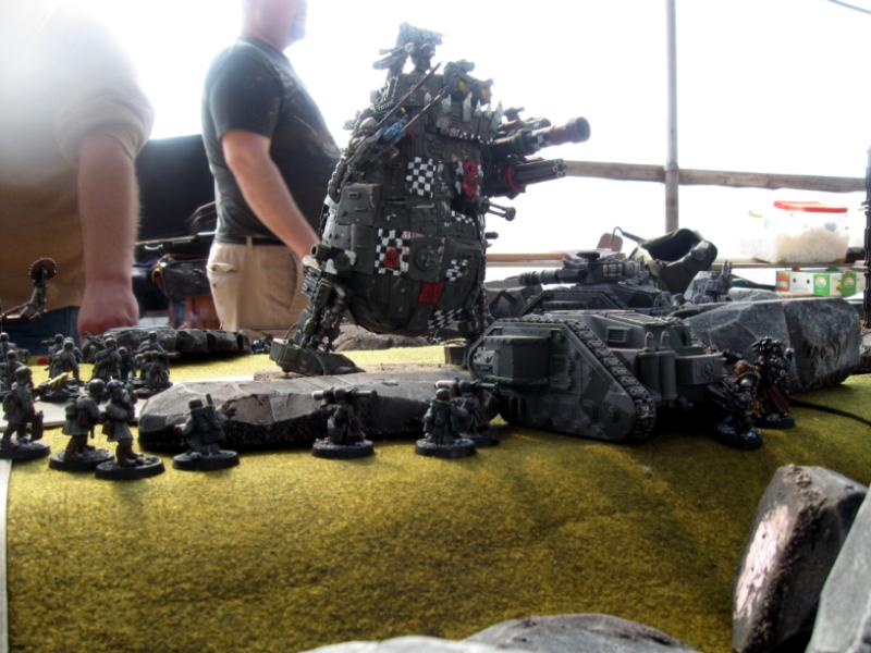 Battle, Imperial Guard, Leman Russ, Orks, Stompa