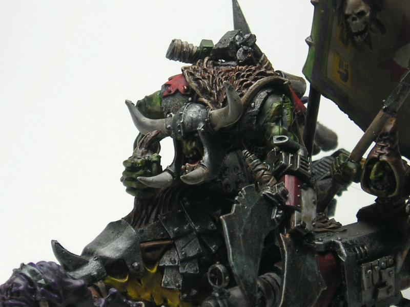 Snakebite Warboss on Cyboar9