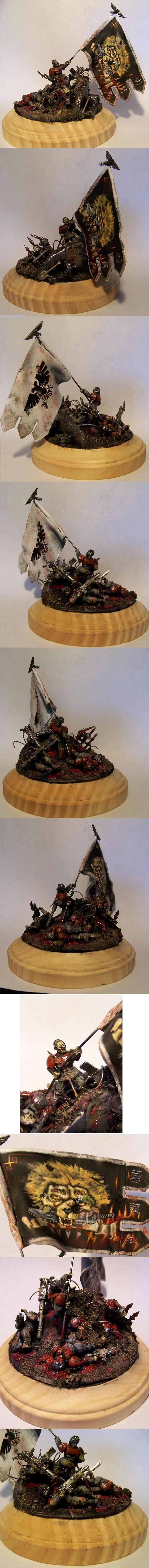 Diorama, Imperial Guard, Standard Bearer, Warhammer 40,000