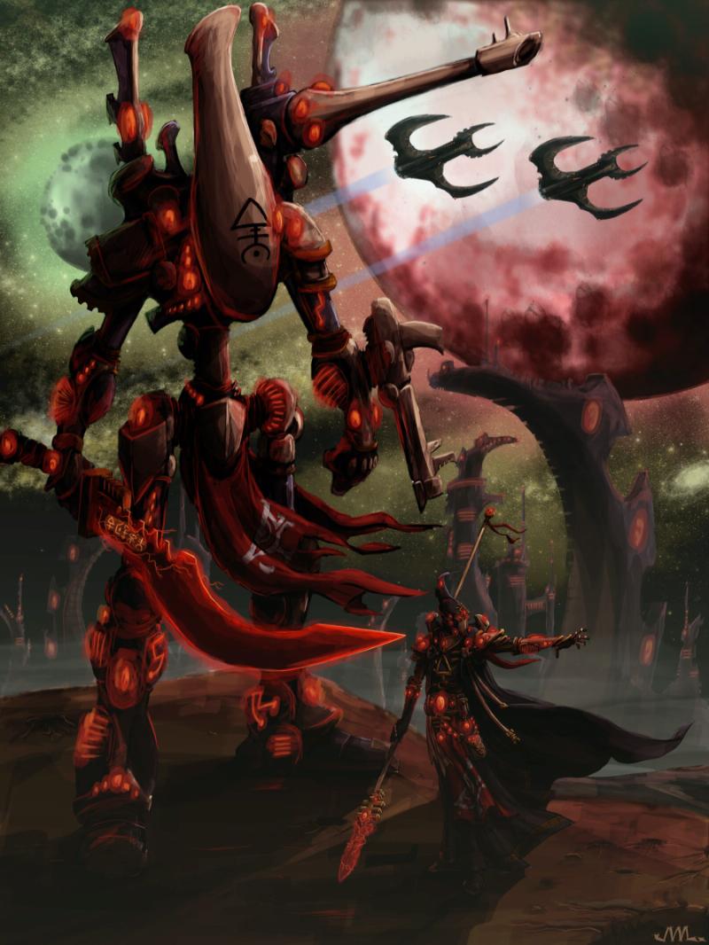 Artwork, Eldar, Farseer, Night, Painting, Wraithlord