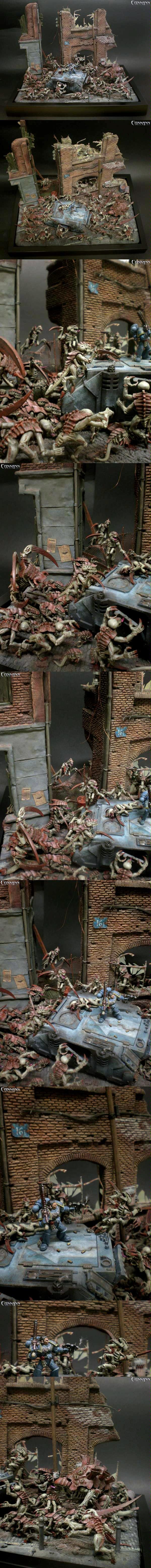 Diorama, Gi, Rhino, Terrain, Tyranids, Ultramar, Ultramarines