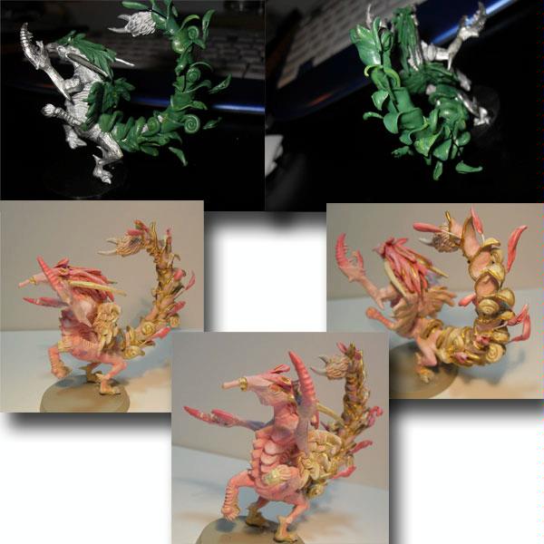 Chaos Daemons, Conversion, Greenstuff, Slaanesh, Slanneshi Steed, Warhammer 40,000