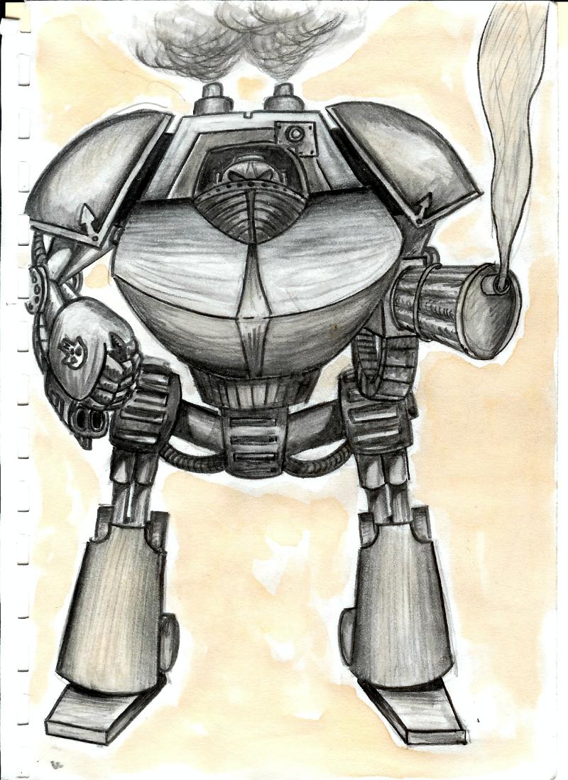 Artwork, Dreadnought, Fighting, Iron Hands, Machine, Space Marines