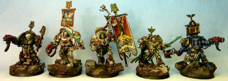 Chaplain, Command Squad, Deathwing, Librarian, Space Marines, Terminator Armor, Warhammer 40,000