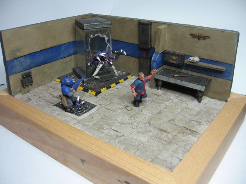 Cadians, Diorama, Genestealer, Imperial, Imperial Guard, Lab, Warhammer 40,000