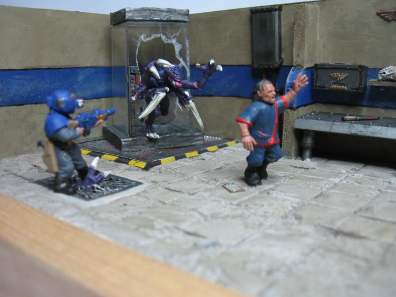 Cadians, Diorama, Genestealer, Imperial, Imperial Guard, Lab, Warhammer 40,000