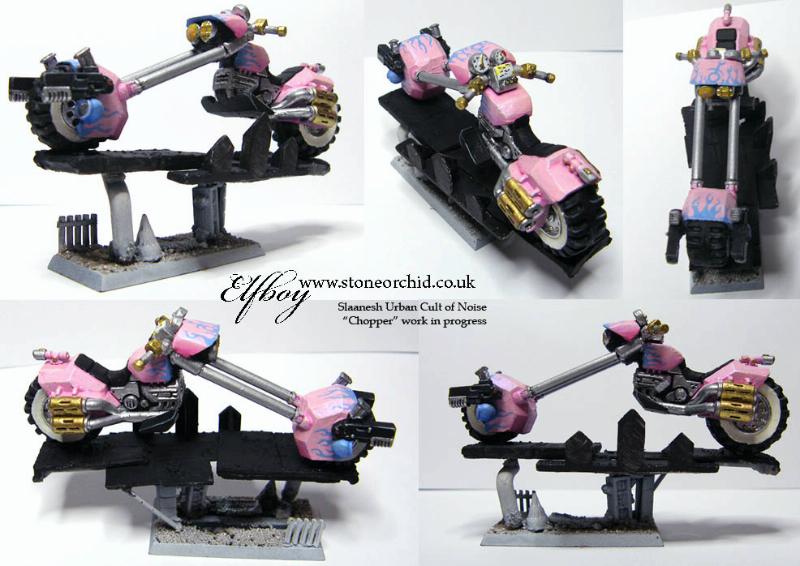 Bike, Chaos, Chopper Bike, Conversion, Cult Of Noise, Slaanesh, Warhammer 40,000
