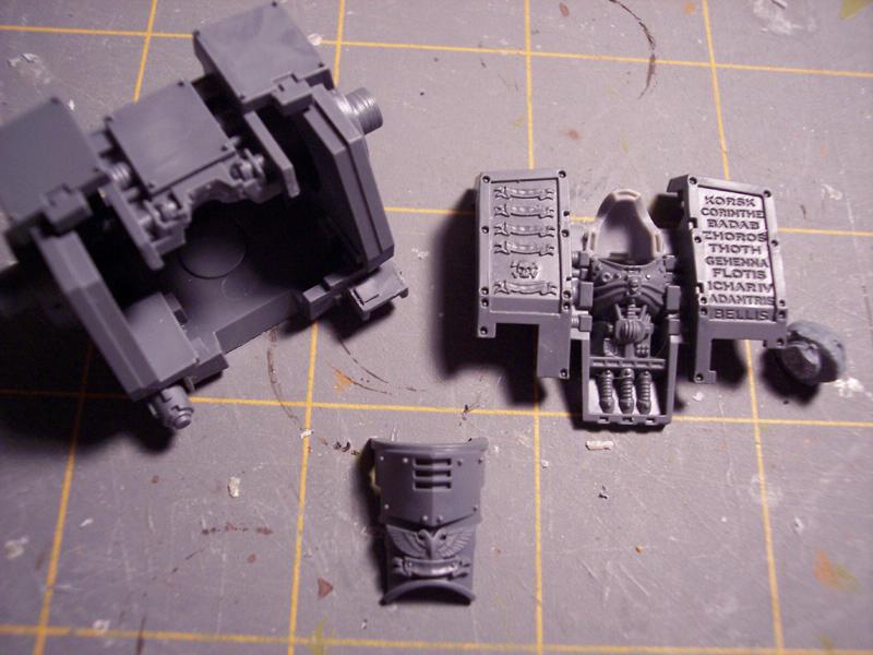 Sacrophagus plate with arch trimmed off