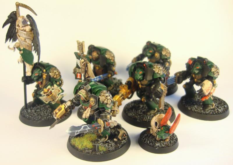 Angel, Apothecary, Belial, Caliban, Dark, Disciples, Termies, Terminator Armor, Terminator. Banner, Watcher, Watchers