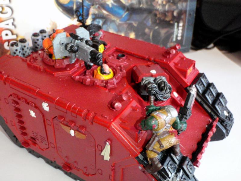 Space Marines, land raider crusader under attack from ork- unfinished