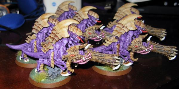 Ok, Just about done with two/three units of Hive Guard for my Nid army. 