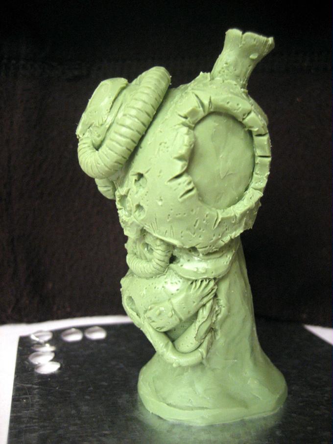 Bust, Chaos, Chaos Space Marines, Greenstuff, Nurgle, Sculpting, Warhammer 40,000, Work In Progress