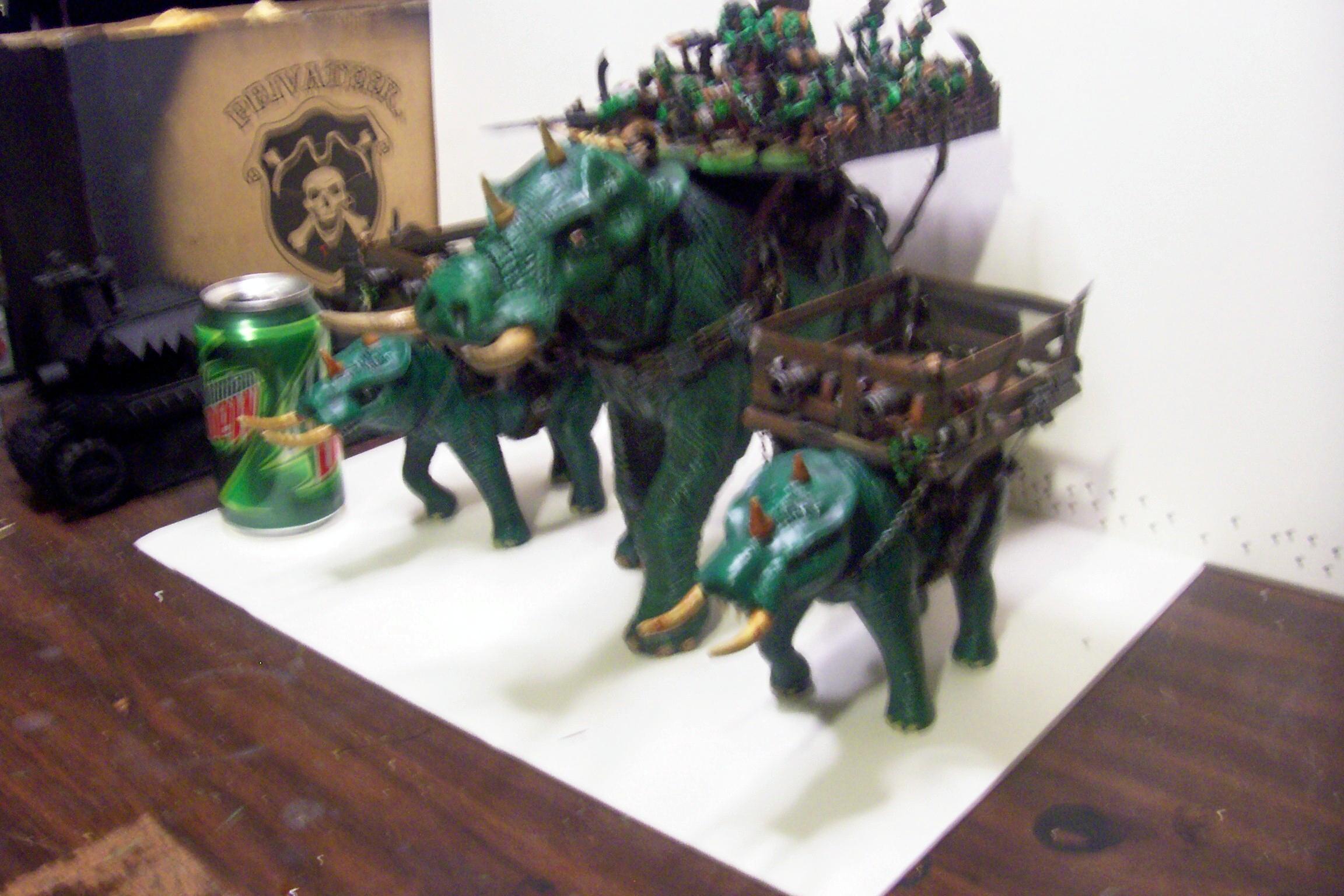 Blurred Photo, Conversion, Dinosaur, Feral, Orks, Squiggoth, Toy, Warhammer 40,000