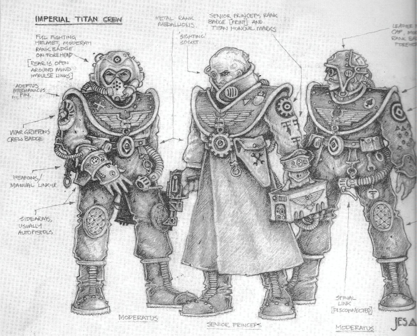 Concept, Copyright Games Workshop, Crew, Gothic And The Eldrich, Imperial, Jes Goodwin, Titan, Warhammer 40,000