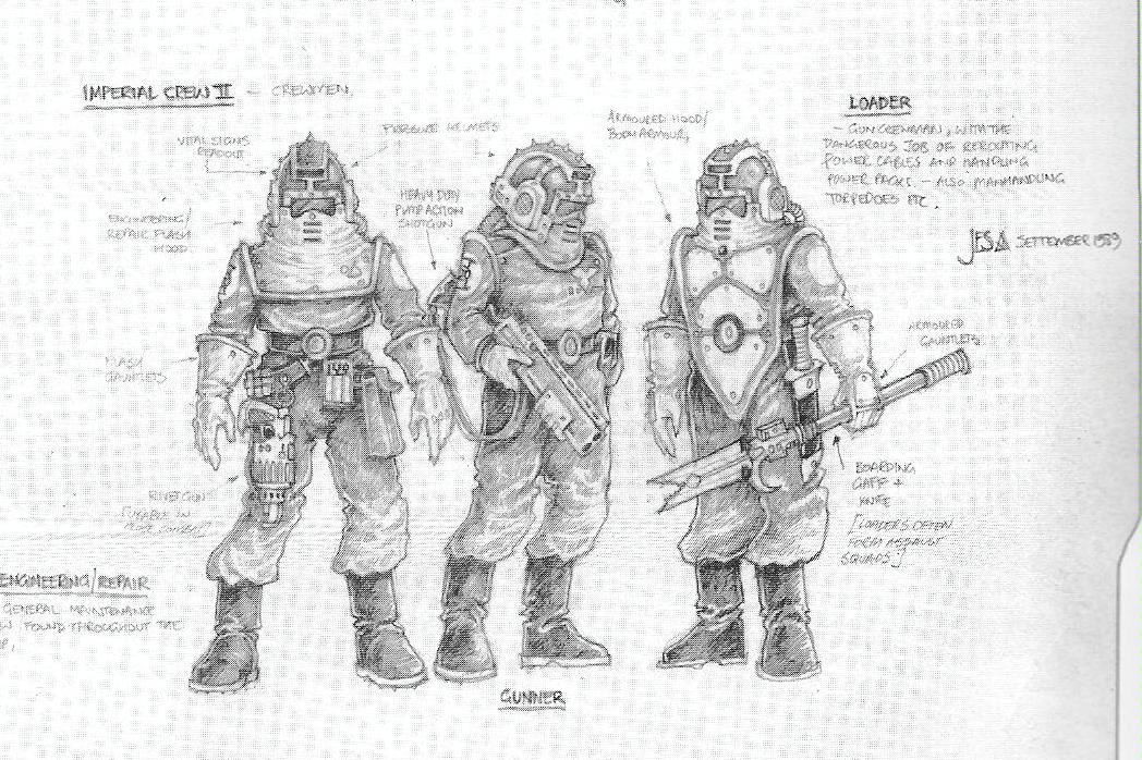 Concept, Copyright Games Workshop, Crew, Gothic And The Eldrich, Imperial, Imperial Navy, Jes Goodwin, Titan