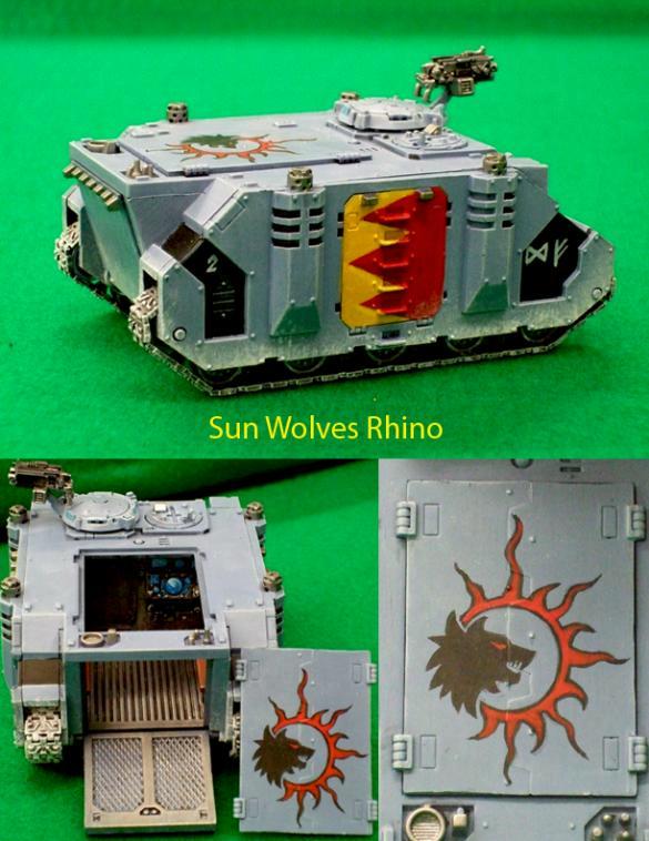 Rhino, Space Marines, Sun Wolves, Warhammer 40,000