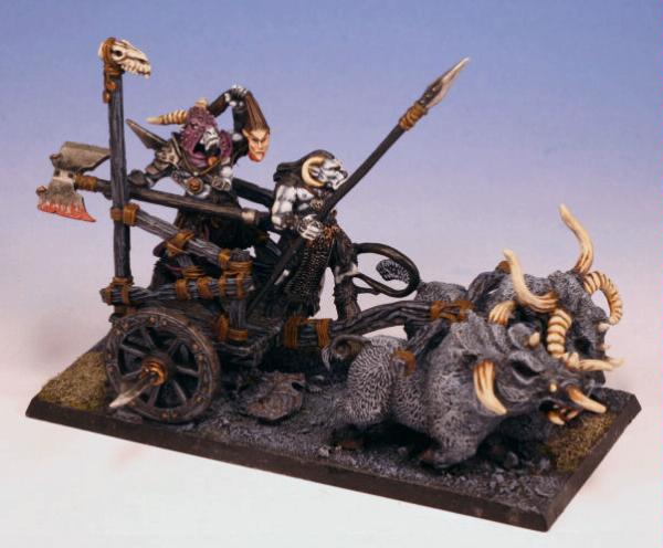 Warhammer Beastmen Tuskgor Chariot – Figs OOP 2003 Citadel Non Peintes