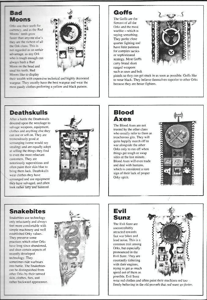 2nd Edition, Banner, John Blanche, Klans, Orks