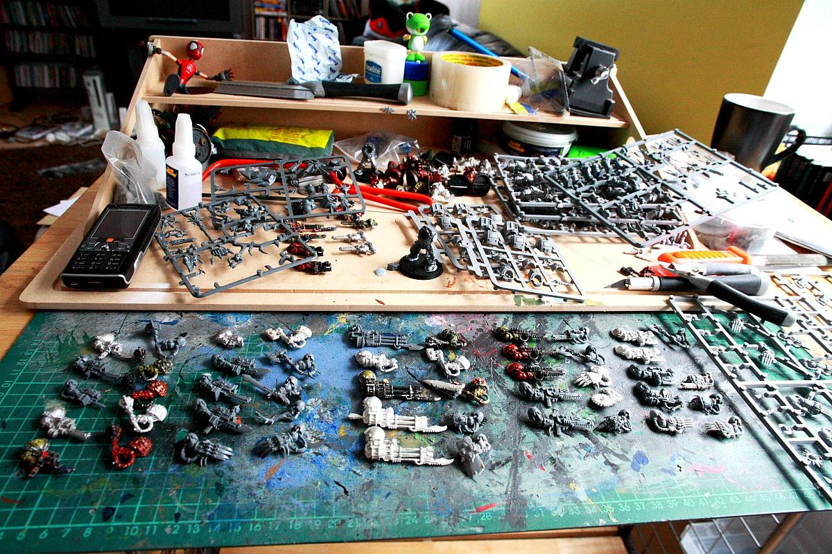 Chaos Space Marines, Forge World, Greenstuff, Hobby Area, Magnet, Nurgle, Terminator Armor, Warhammer 40,000, Work In Progress
