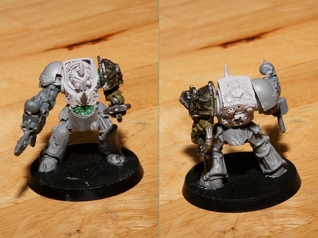 Chaos Space Marines, Forge World, Greenstuff, Magnet, Nurgle, Terminator Armor, Warhammer 40,000, Work In Progress