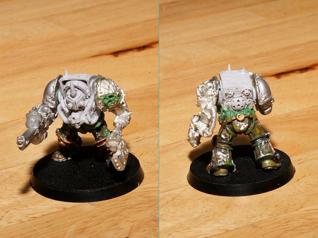Chaos Space Marines, Forge World, Greenstuff, Magnet, Nurgle, Terminator Armor, Warhammer 40,000, Work In Progress