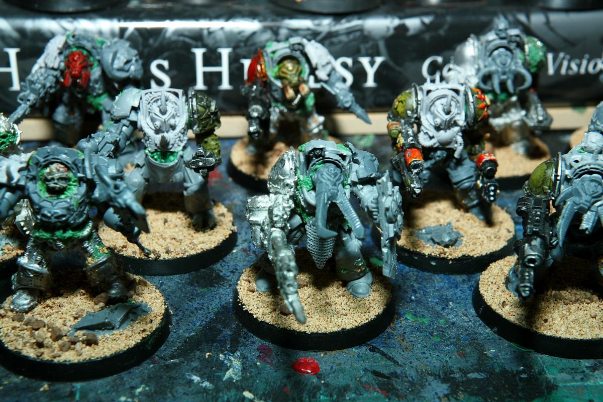 Chaos Space Marines, Forge World, Greenstuff, Magnet, Nurgle, Terminator Armor, Warhammer 40,000, Work In Progress