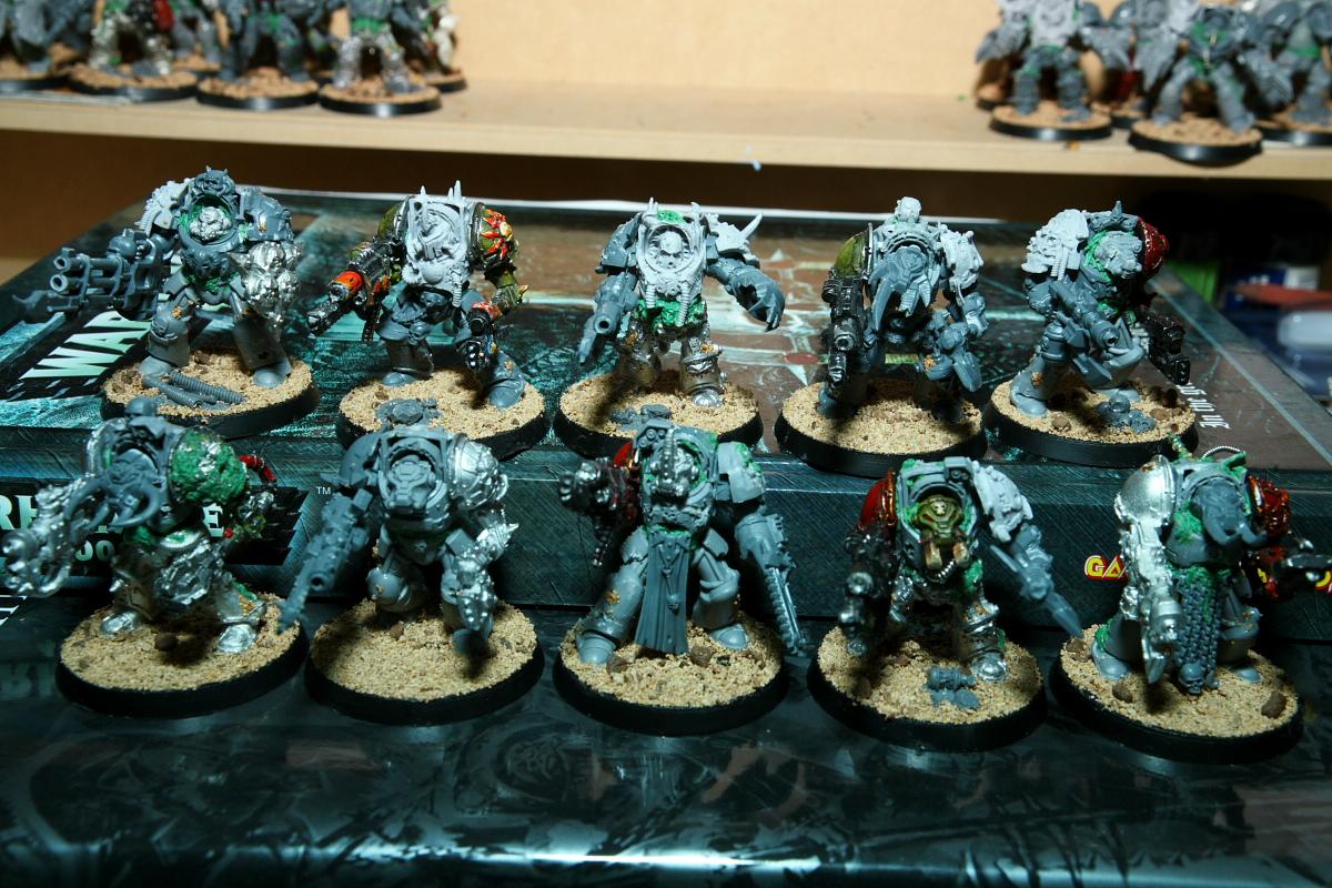 Chaos Space Marines, Forge World, Greenstuff, Magnet, Nurgle, Terminator Armor, Warhammer 40,000, Work In Progress