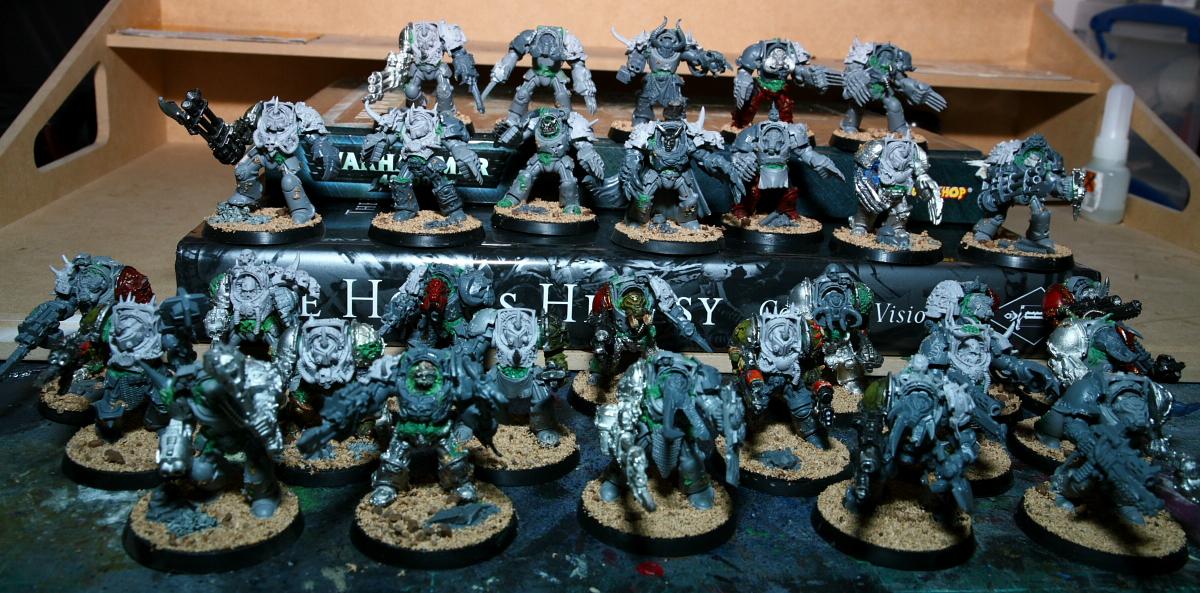 Chaos Space Marines, Conversion, Forge World, Greenstuff, Magnet, Nurgle, Plague Marines, Terminator Armor, Warhammer 40,000, Work In Progress