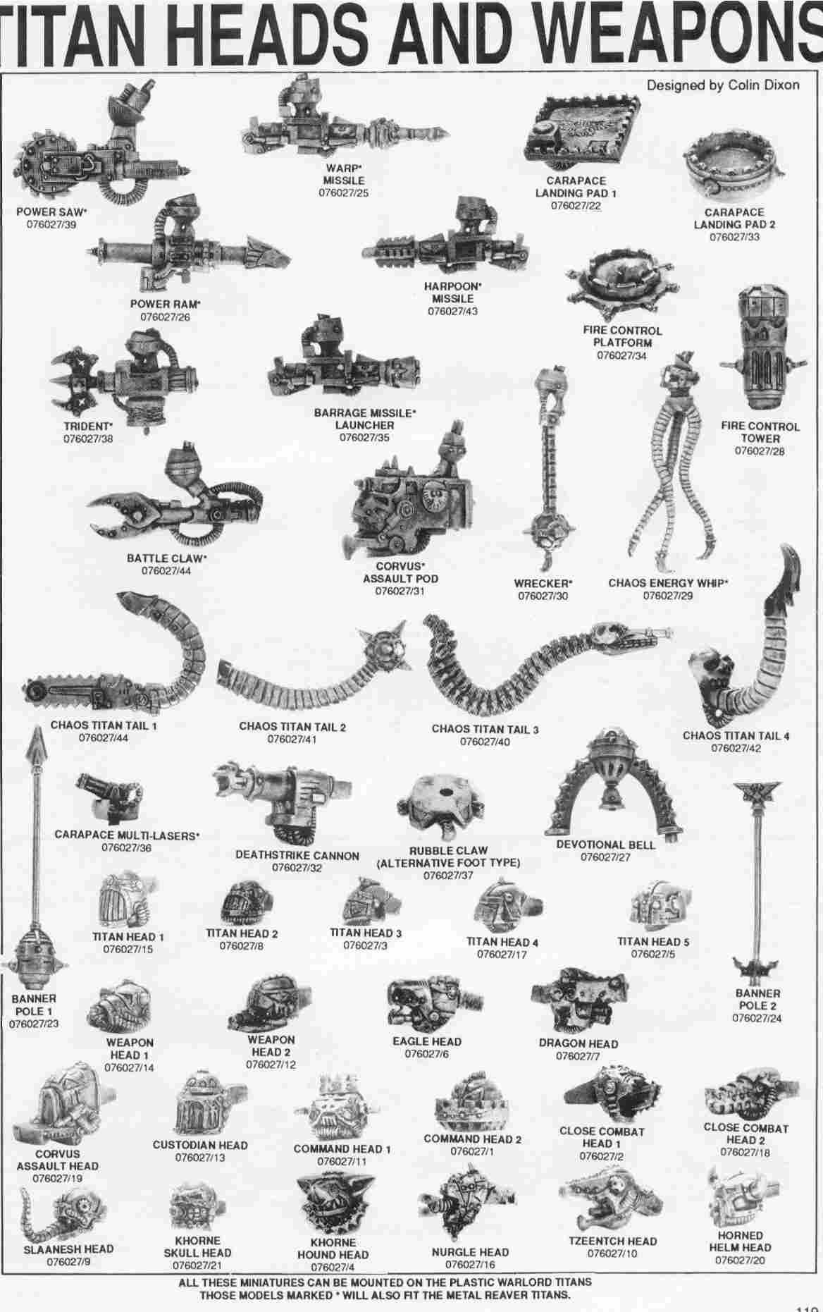 Catalogue, Copyright Games Workshop, Epic, Titan