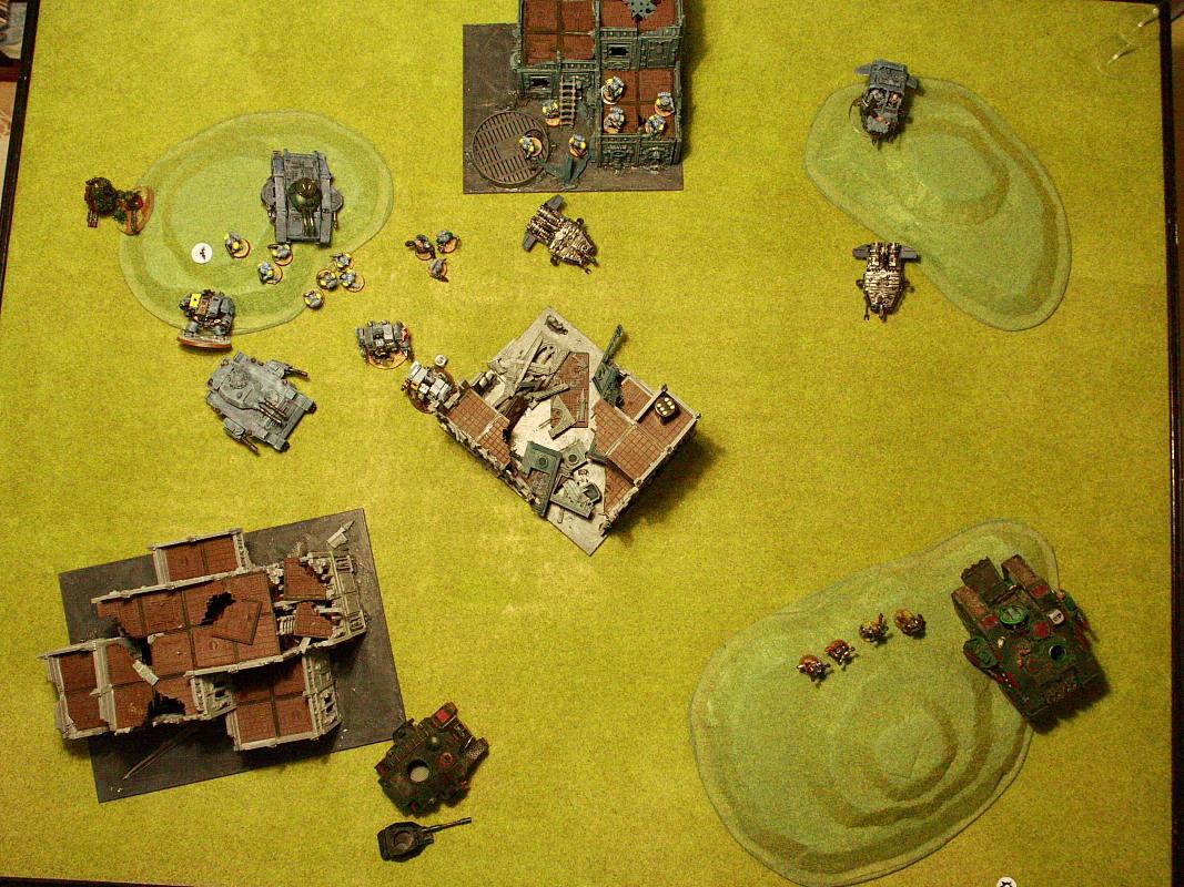 Battle Report, End of game Victory for SW Space Marines 