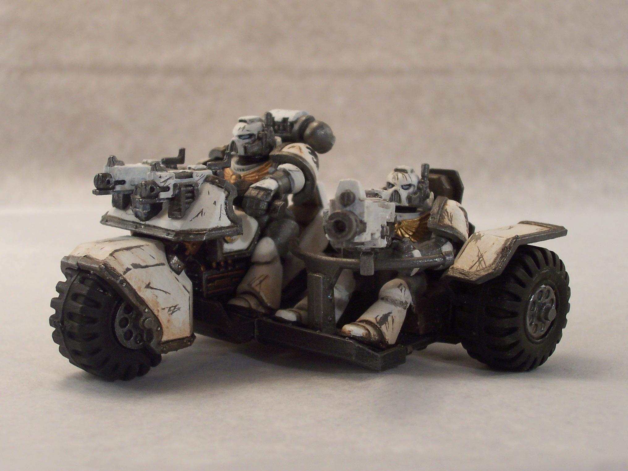 Attack Bike, Bike, Celestial Lions, Heavy Bolter, Sidecar, Space Marines, Warhammer 40,000, Weathered