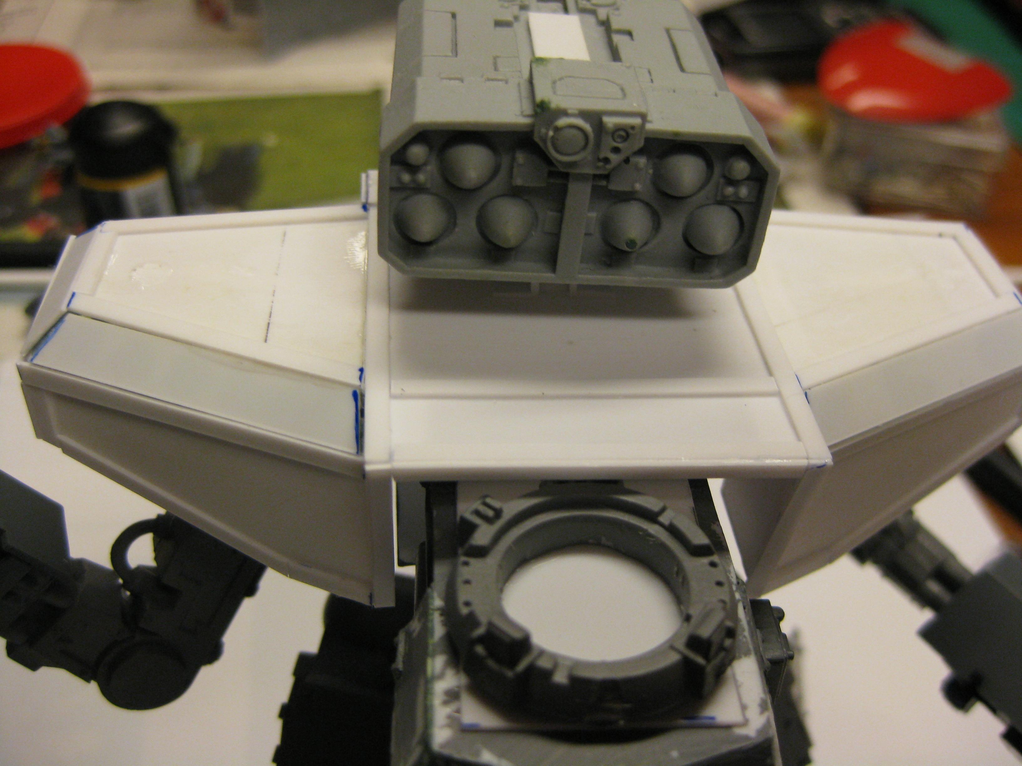 A second loseup view. This shows the plasticard strips all over the carapace