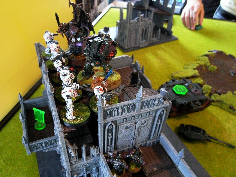 Battle Report, Chaos, Daemon Prince, Dreadnought, Game In-progress, Space Marines, Terminator Armor