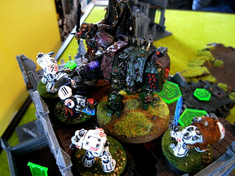 Battle Report, Chaos, Daemons, Dreadnought, Game In-progress, Space Marines, Terminator Armor