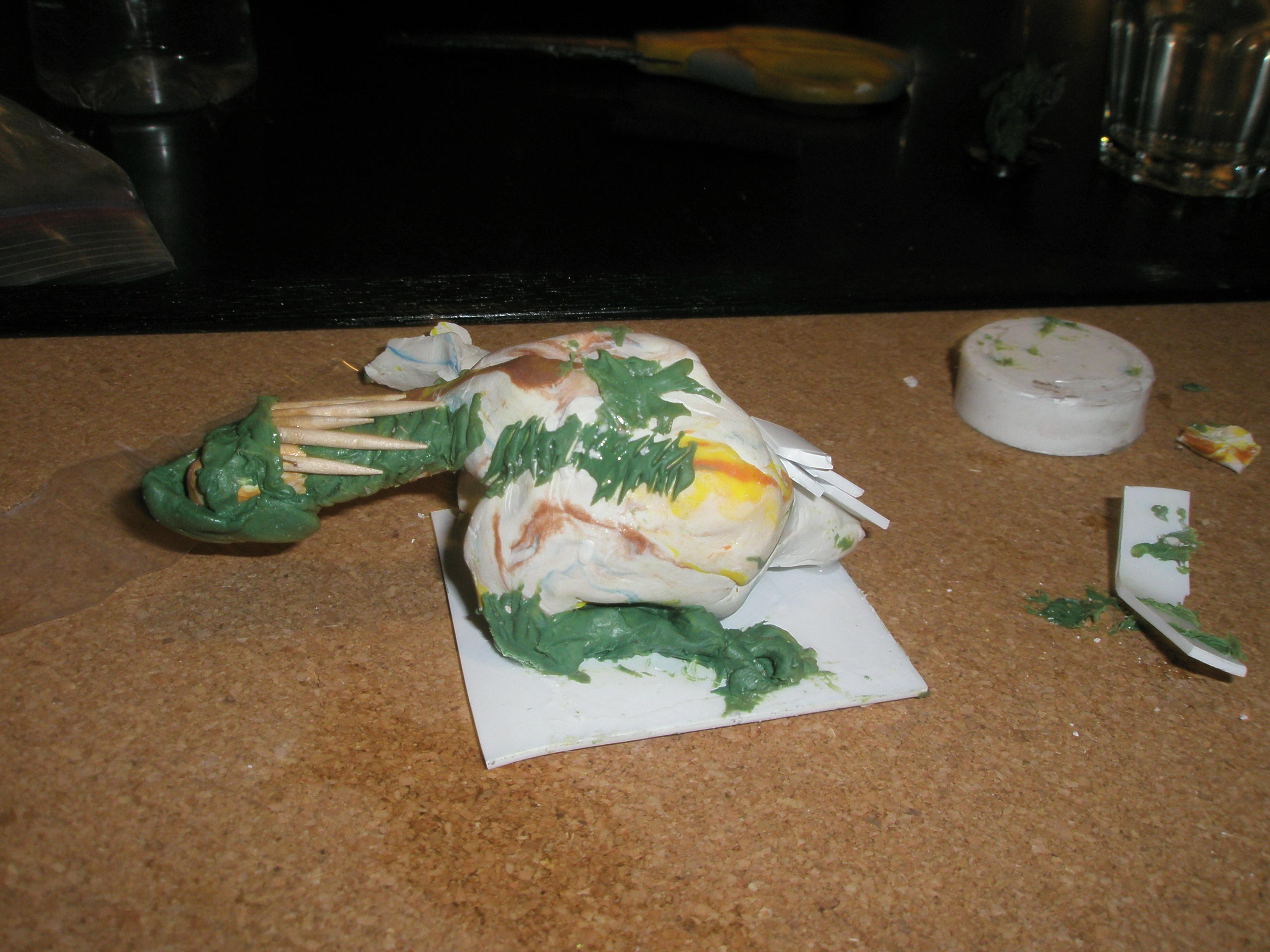 Dragon, Greenstuff, Work In Progress