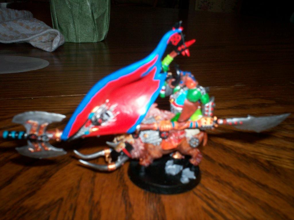 Solorg's Orks Feral Orks Warboss on Super Cyboar with Bangstikk 40K