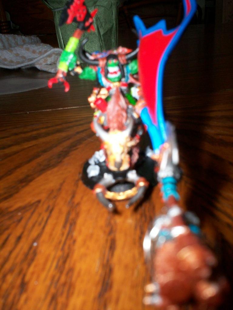 Solorg's Orks Feral Orks Warboss on Super Cyboar with Bangstikk 40K
