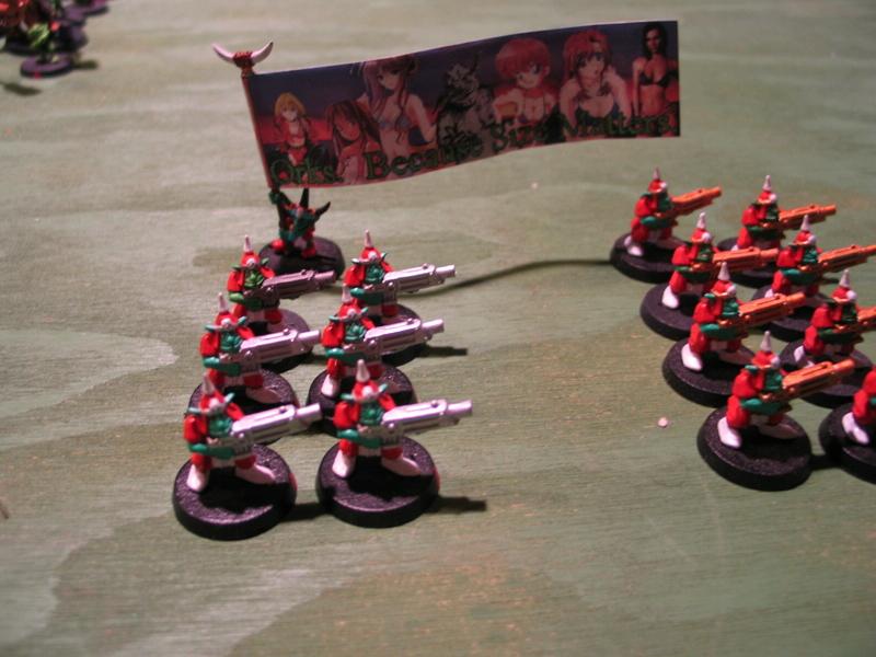 Orks, Size Matters, Solorg's Orks Grot Gretchen with Waagghh Banner 40K