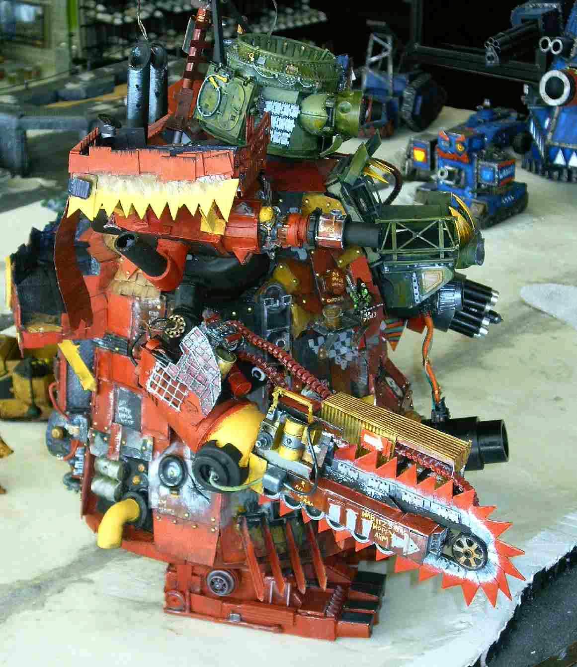 'uge, 28mm, Apocalypse, Armor, Dakka Dakka, Gargant, Guns, Orks, Painted, Red, Scratch Build, Stompa, Super-heavy, Titan, Vehicle, Waaagh!, Walker, Warhammer 40,000