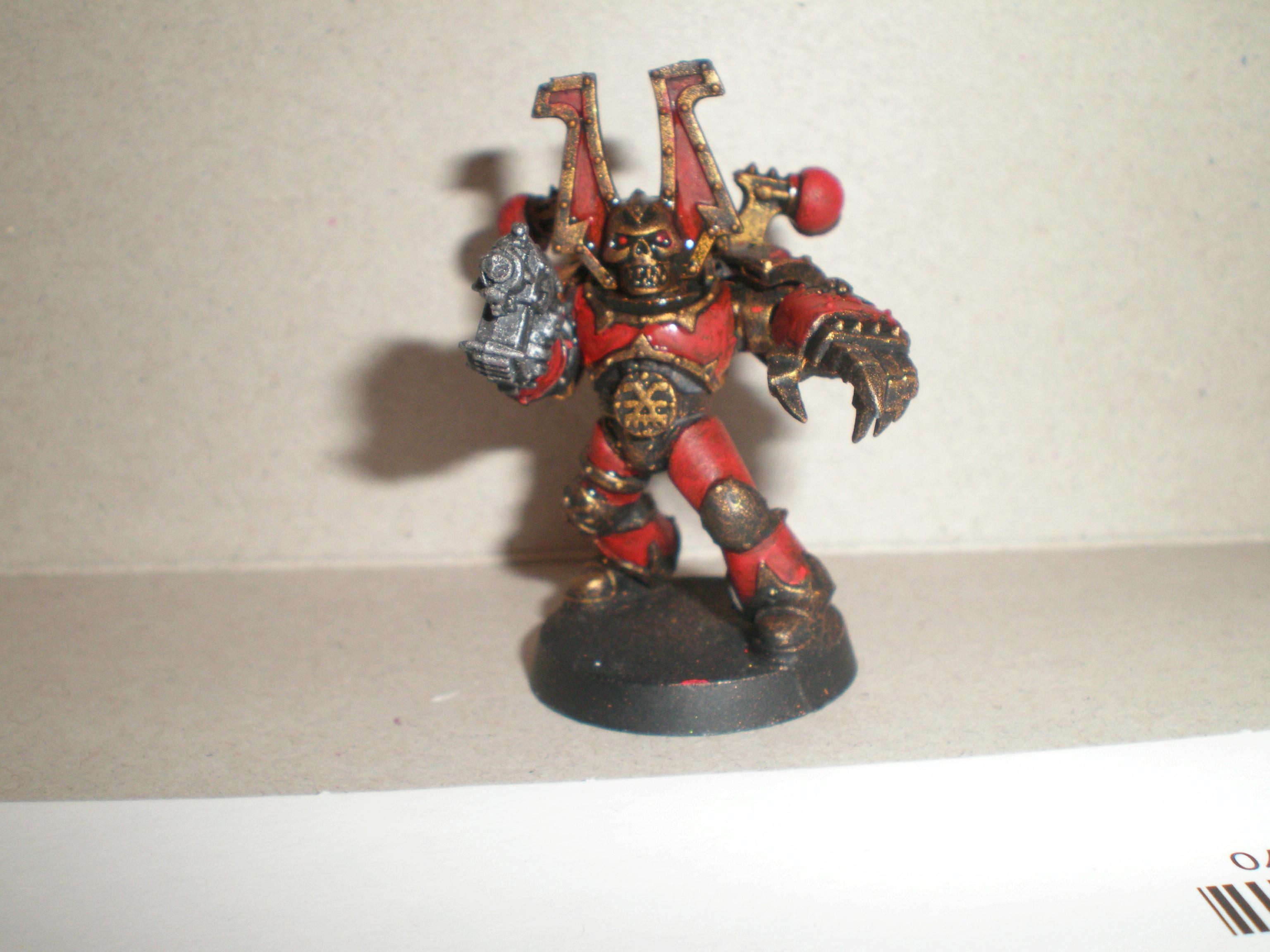 Chaos, Chaos Space Marines, Gold, Khorne, Power Claw, Power Fist, Red