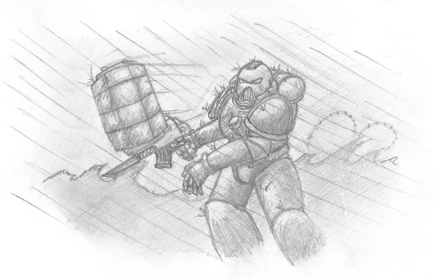 Artwork, Pencil, Space Marines, Warhammer 40,000