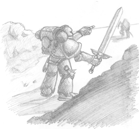 Artwork, Power Sword, Space Marines, Warhammer 40,000